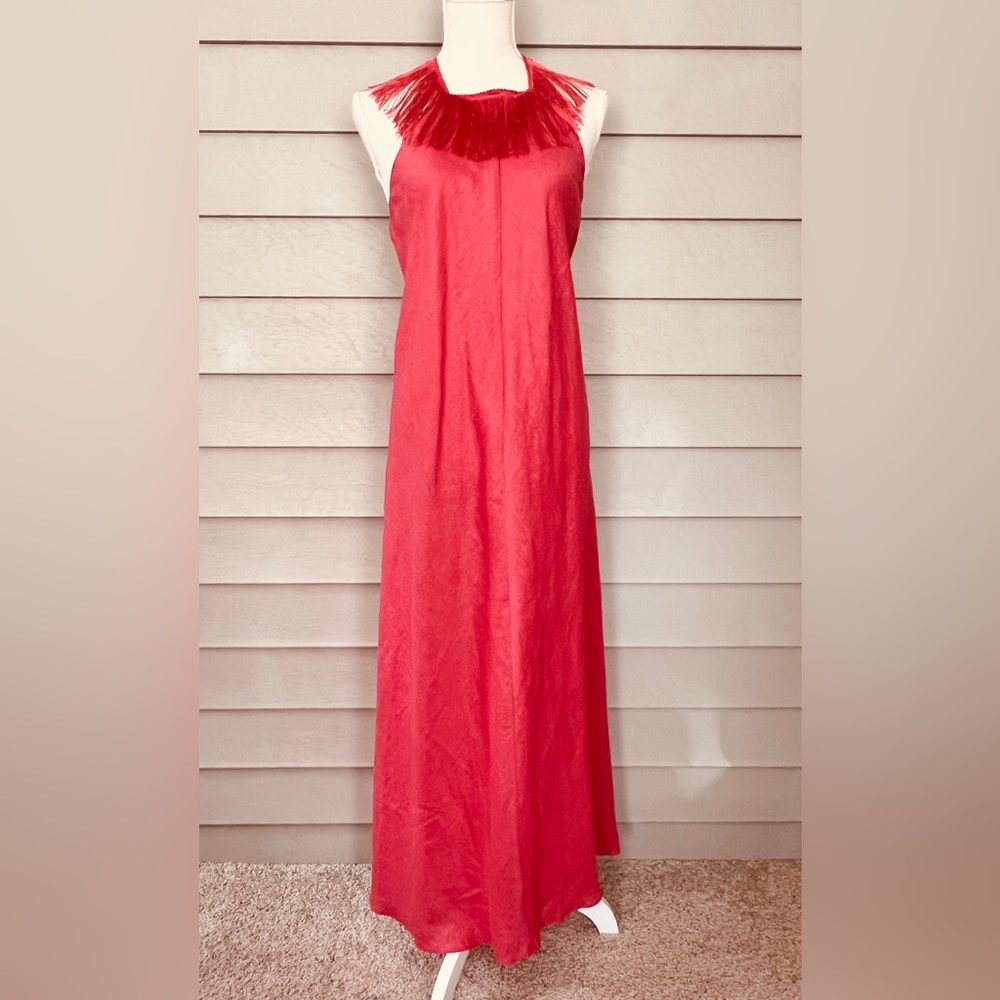 Zara linen bias cut , elegant Maxi evening dress